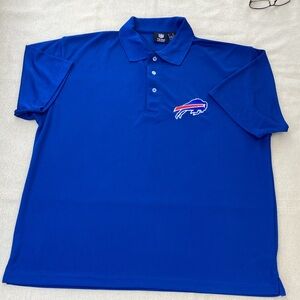 Buffalo Bills embroidered golf shirt, authentic NFL team apparel.